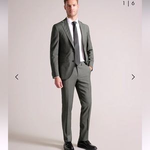 Ted Baker Endurance olive green suit with ticking size 42 short